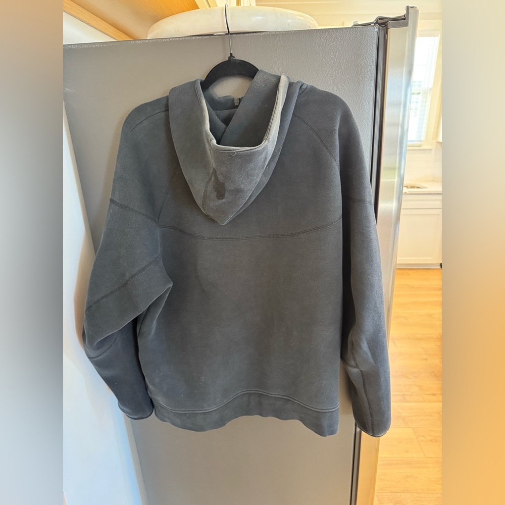 Nike Men Charcoal Gray Full-Zip Bomber Hoodie Jacket - Picture 4 of 5